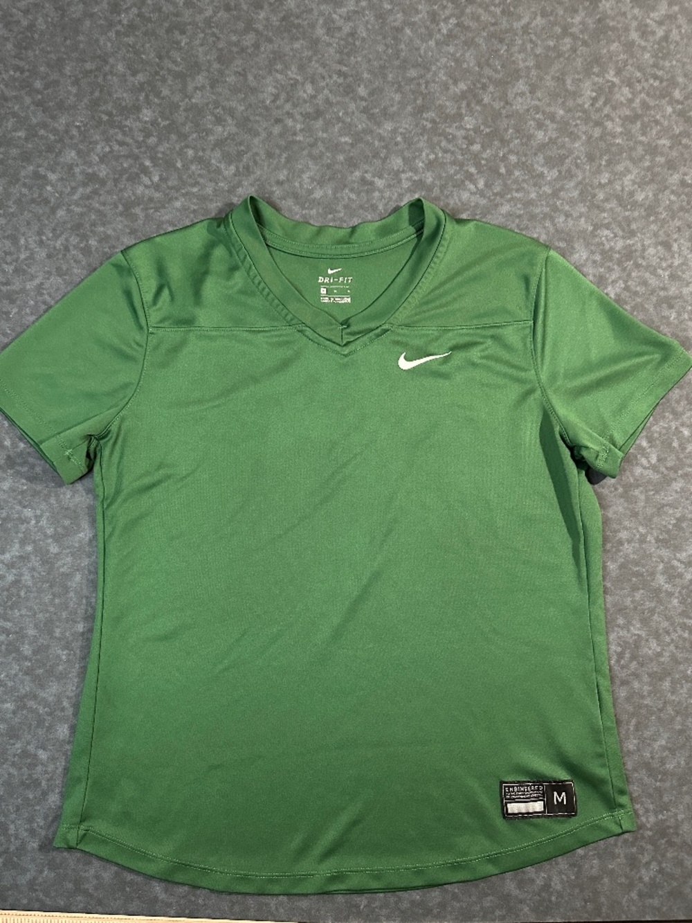 Nike Dri-Fit Green V Neck Shirt Size Medium